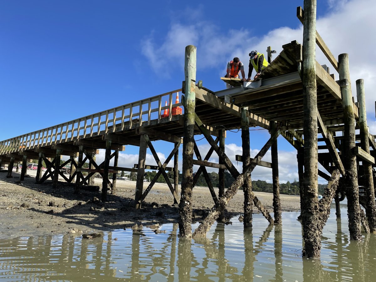 Progress on Pahi wharf